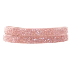 Origami Owl CRYSTAL Blush Pink SWAROVSKI DOUBLE WRAP BRACELET 6.5”-8” NEW - Picture 1 of 6