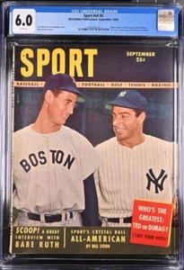Ted Williams Joe DiMaggio SPORT Magazin September 1948 Kiosk CGC 6.0 - Bild 1 von 2