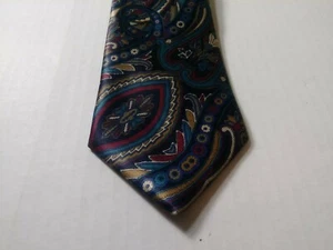 Essex Row Blue Geometric Neck Tie Made In USA - Picture 1 of 4