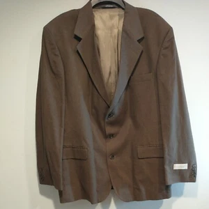 Haggar City Casual Mens Sz 44 Regular Linen Cotton Blazer Brown Suit Jacket NWT - Picture 1 of 17