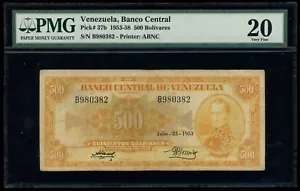Caracas, Venezuela, 500 Bolivares, 23.7.1953, PMG VF 20, SCWPM-37b - Bild 1 von 3