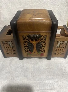 Japanisches Zigarettenetui Spieluhr Holz Eule mit Lichtern - Bild 1 von 22