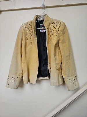 Chaqueta Western de Colección para Mujer Renegade Spirit Gamuza Cuero Tachonado Talla L Ver Foto Foto 1 de 4