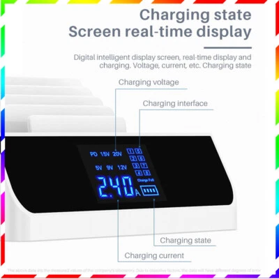 Multi-port USB intelligent digital display charging station stand mobile chargin - Image 1 of 4