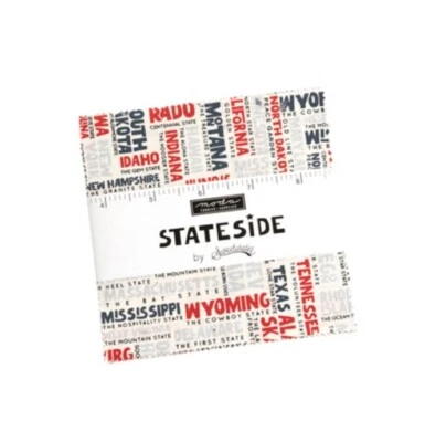 Moda Stateside Charm Pack By Sweetwater American Flag Stripe Check 100% Cotton - Image 1 of 4