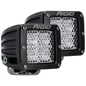Kit de pares de luces LED cuadradas blancas difusas de inundación rígidas 202513 serie D PRO negras - Imagen 1 de 10