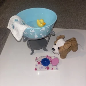 Lote de muñecas American Girl accesorios lavabo para mascotas pan de carne cuenco para perros baño para perros nuevo sin etiquetas - Imagen 1 de 11