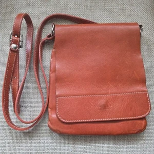 Vtg RARE Vera Pelle Italy Real Super Soft Leather Crossbody Adjust Shoulder Bag - Picture 1 of 23