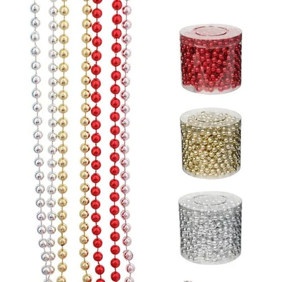 16 4 Fuß Weihnachtsbaum Perlen Girlande Faux Perlenketten für Wohndeko - Bild 1 von 4
