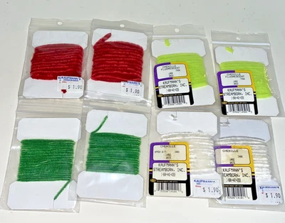 Lote de 8 señuelos de pesca de hilo WAPSI rojo, verde fluorescente, verde oscuro y blanco nuevos Foto 1 de 4