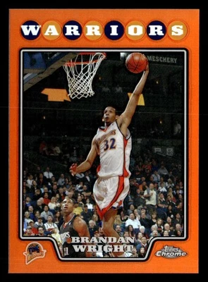 2008-09 Topps Chrome Brandan Wright Orange Refractor /499 #88 Warriors UX3550 - Image 1 of 2