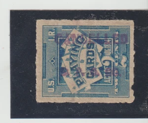 US Scott #RF2 S.P.C. CO. Timbro carte da gioco tipo no data rouletted - Foto 1 di 1