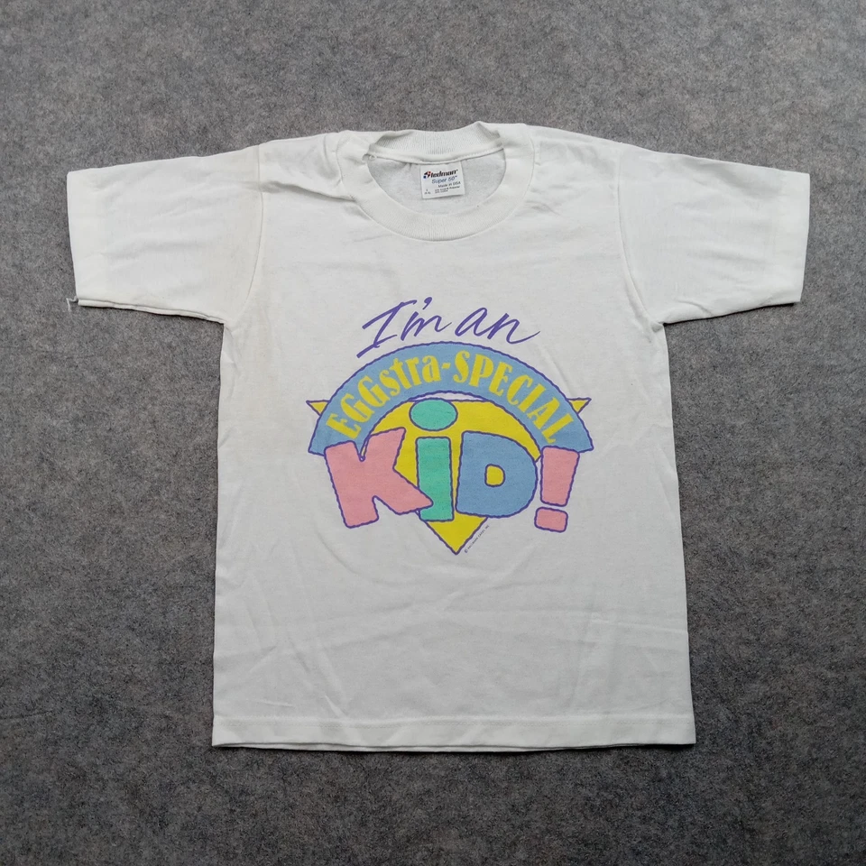 Vintage Hallmark Shirt Youth Small 6-8 Easter Graphic 90s USA Stedman Egg 637 - Image 1 of 4