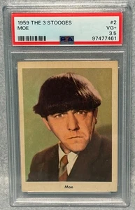 1959 Fleer The 3 Stooges MOE Rookie Card #2 In The Set PSA 3.5 Nice Centering RC - Picture 1 of 2
