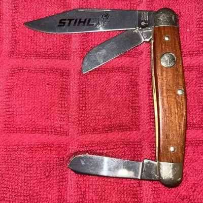 Navaja de bolsillo plegable Stihl Boker Solingen Alemania 3 hojas Stockman Foto 1 de 3