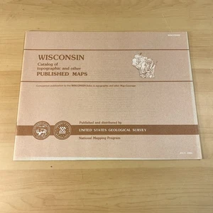 Catalogo vintage Wisconsin di mappe topografiche e altre pubblicate luglio 1985 - Foto 1 di 3