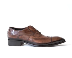 Scarpe stringate Jo Ghost 5602 in pelle marrone italiana - Foto 1 di 6