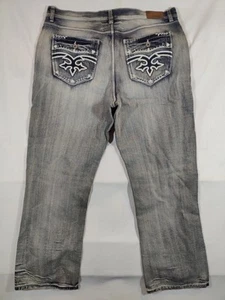 Flypaper Jeans Mens 40x32 Bootcut High Rise Denim Western Rodeo Gray 100% Cotton - Picture 1 of 11
