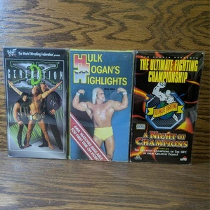 WWF, AWA, UFC VHS Lot of 3 – Hulk Hogan, D-X, Tank Abbott – Tested w Protectors - Bild 1 von 18