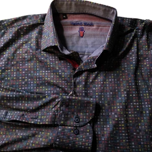 Neu 125 $ Luchiano Visconti Black Label langärmliges Hemd XL mehrfarbig kariert - Bild 1 von 11