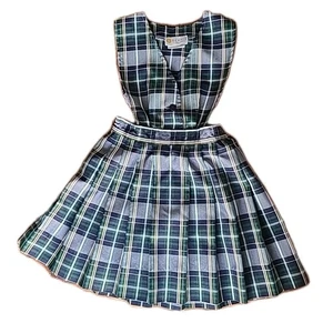 Dennis Uniforme Niñas Talla G5 Azul Cuadros Plisado Jersey Vestido Escuela Privada - Imagen 1 de 10