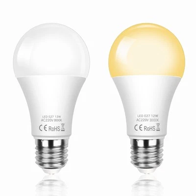 LED Glühbirne E27 mit Dämmerungssensor 12W 1200LM Warmweiß 3000K Ersetzt 100-... - Bild 1 von 4