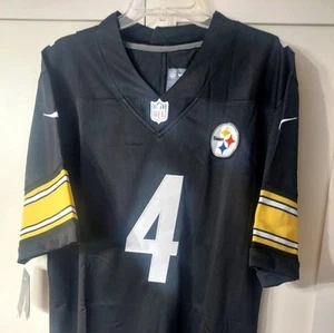 DK Metcalf Pittsburgh Steelers # 4 Black Stitched Jersey. 2XL - Picture 1 of 8
