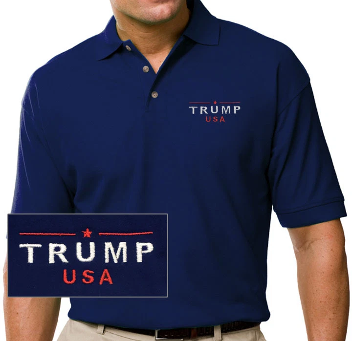 TRUMP USA, Navy Blue  polo shirt  Embroidered Nice Quality - Image 1 of 1