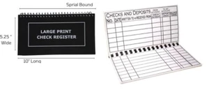 Jumbo Print Check Register Book Large Print, Easy To Read Personal Accounting - Picture 1 of 1