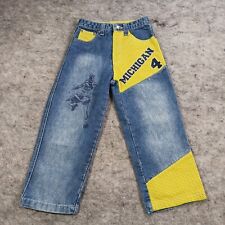 University of Michigan Jeans Boys Size 6  22x18 Panyc Denim Mesh #4 Wide Leg
