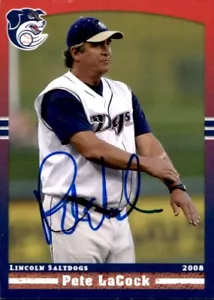 Tarjeta de béisbol firmada autografiada por Pete LaCock 2008 Lincoln Saltdogs Grandstand 15 - Imagen 1 de 2