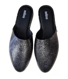 MELISSA Sliders Slip Ons Uk Size 5 Sliver Glittery - Picture 1 of 6