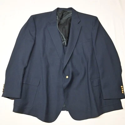 Blazer Chaqueta Deportiva De Colección John Weitz 60L Azul Marino Hopsack Hecho en EE. UU. Botón Dorado Foto 1 de 4
