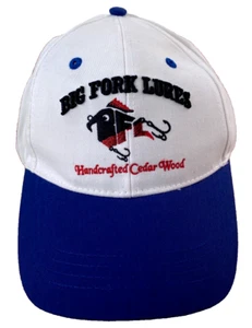 Big Fork Lures Handcrafted Cedar Wood Hat Baseball Cap Embroidered White New - Picture 1 of 6