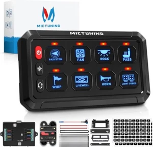 8 Gang Switch Panel P1S-B08 Blue 5.5Inch Multifunction Toggle/Touch Momentary Pu - Picture 1 of 6