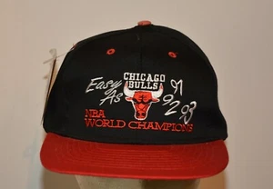 VTG Chicago Bulls Easy As 91 92 93 1993 Basketball World Championship Cap NWT - Picture 1 of 5