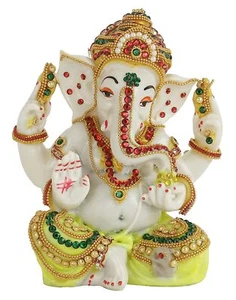 Ganesha Statue Hindu God Ganesh Lord Elephant Figurine Pooja Sculpture Idol - Picture 1 of 5