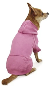 Casual Canine Basic Hooded Sweatshirt Light Pink Dog Hoodie w/ Pocket XSmall Pet - Picture 1 of 6