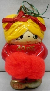 Vintage San Francisco 49ers Cheerleader Ceramic Christmas Ornament 1990 - Picture 1 of 6