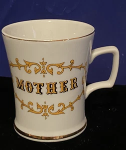 Vintage MOTHER "A Mother is Love." Porcelain Gold Trim Knobler Mug Japan - Picture 1 of 2