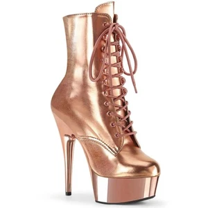 15cm High Stiletto Heel Platform Nightclub Lace Up Womens Pole Dance Ankle Boots - Picture 1 of 22