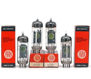 MATCHED QUAD 6CS7 FIVRE NOS ITALY Tube Lampe Valvola Valve 진공관 Valvula 真空管 电子管 - Picture 1 of 3