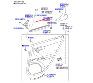LEXUS CT ZWA10 Rear Left Inner Door Window Strip 6817476020 NEW GENUINE - Picture 1 of 2