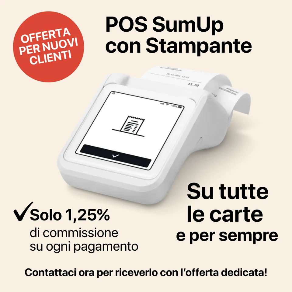 SumUp Solo con Stampante 1,25% di Commissioni Lettore carte - Nuovi Clienti - Immagine 1 di 4