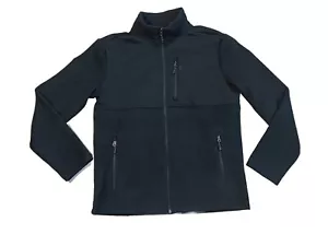 NWT Men's FREE COUNTRY Jet Black Zip-Up Hang Out Fleece Jacket Size Small - Picture 1 of 10