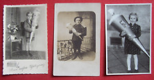 Orig. Foto-Postkarten (3 Stk.) Mädchen Bub 1. Schultag Schule Schultüte ab 1916
