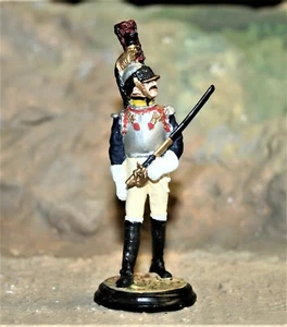 NAPOLEONIC WARS, CUIRASSIER WALKING TO THE BATTLEFIELD 54MM PAINTED METAL - Picture 1 of 9