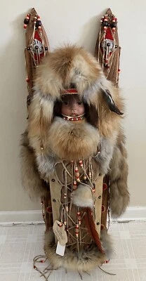 The Plains Indian Cradleboard Doll, Lost Cheyenne Tribes 27/600 - Image 1 of 4