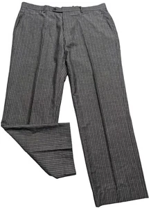 John Varvatos Pants Mens 37X29 Gray Striped Cotton Blend Chino Dress Flat Front - Picture 1 of 8