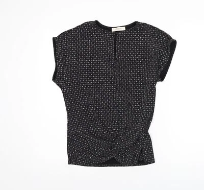 Camiseta básica de poliamida negra Oasis para mujer talla S cuello redondo - efecto brillante, T Foto 1 de 4